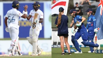 Dinesh Chandimal, Kamindu Mendis, Maia Bouchier and Tammy Beaumont.