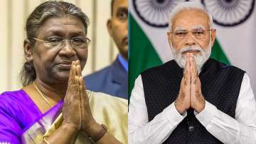 President Droupadi Murmu (left) and Prime Minister Narendra Modi (right).