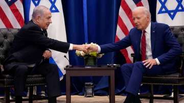 US President Joe Biden with Israeli PM Benjamin Netanyahu in Jerusalem.