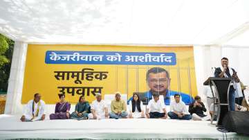 AAP leaders at Jantar Mantar, New Delhi