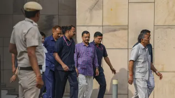 Delhi Chief Minister and AAP convenor Arvind Kejriwal leaves the Rouse Avenue Court where he was produced in the excise policy-linked money laundering case, in New Delhi. (File photo)