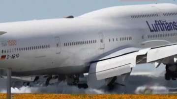 Lufthansa plane's touch-and-go landing caught on live stream