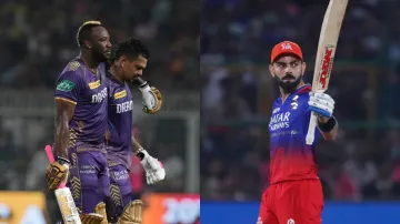 Andre Russell and Virat Kohli at the IPL 2024