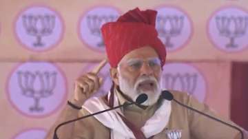Prime Minister Narendra Modi addresses election rally in Rajasthan's Churu.