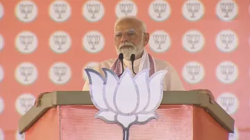 Prime Minister Narendra Modi during election rally in Madhya Pradesh's Morena.