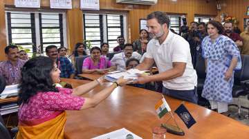 Congress candidate Rahul Gandhi files his nomination papers for the upcoming Lok Sabha elections, in Wayanad district. (File photo)