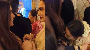 Rekha kisses baby bump of Richa Chadha