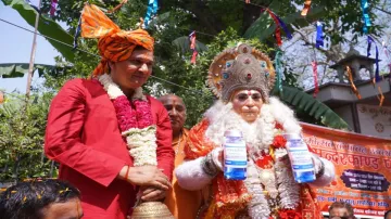 Saurabh Bharadwaj at Hanuman Jayanti procession