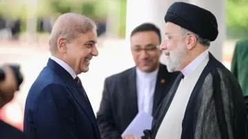 Shehbaz Sharif with Ebrahim Raisi during latter's visit to Pakistan