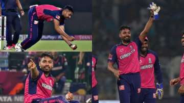 Avesh Khan grabbed a stunning catch off his own bowling and had a little message for his skipper Sanju Samson