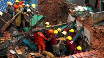 Wall of house collapse in Delhi