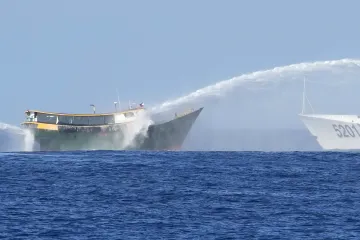 Philippines and China ships involved in water cannon attacks in South China Sea.