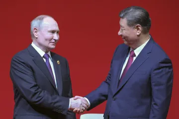 Russia President Vladimir Putin meets his Chinese counterpart in Beijing.