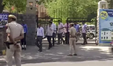 Bomb Squad outside Sanskriti School, Chanakyapuri, in New Delhi, Wednesday, May 1, 2024.