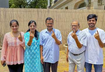 Arvind Kejriwal after casting vote