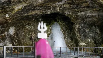 Holy cave shrine of Amarnath in Anantnag district.