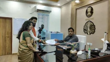 Lok Janshakti Party (Ram Vilas) chief Chirag Paswan files his nomination from Hajipur seat