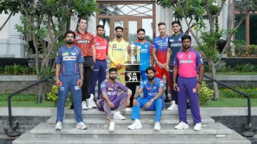 Players during the captains' meet ahead of IPL 2024.