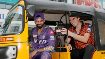 Shreyas Iyer and Pat Cummins.