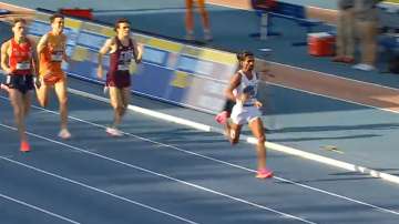 Parvej Khan leading his competitors in the 1500m race.