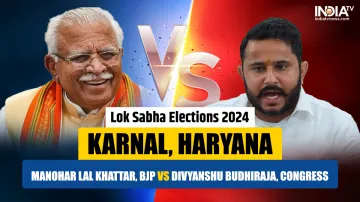 BJP leader and former Haryana CM Manohar Lal Khattar and Divyanshu Budhiraja of the Congress