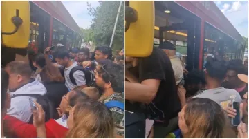 Video of massive crowd attempting to board bus in London goes viral