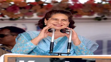 Congress leader Priyanka Gandhi Vadra at Gorakhpur rally