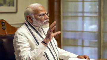 Prime Minister Narendra Modi chairs a meeting.