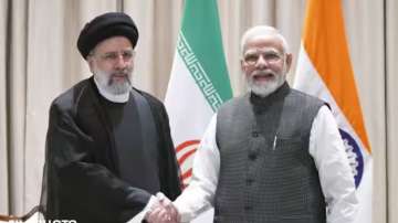 Prime Minister Narendra Modi with Iranian president Ebrahim Raisi 