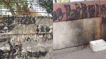 Visuals of the defaced walls