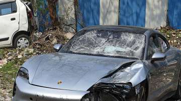The Porsche car, without a number plate, was allegedly driven by a 17-year-old boy at the time of an accident