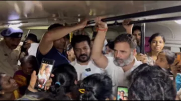 Rahul Gandhi, Telangana CM Revanth Reddy, Rahul Gandhi travel in Hyderabad state transport bus, rahu