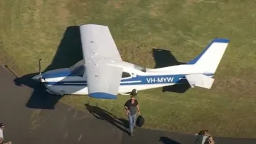 A light plane with two people on board makes emergency landing in Sydney