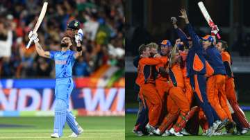 Virat Kohli and Netherlands team in different T20 World Cups.