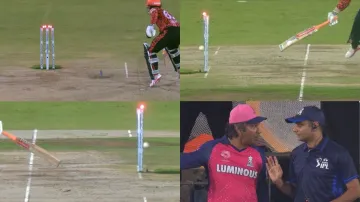 Rajasthan Royals coach Kumar Sangakkara was in the fourth umpire's ear after the third's poor call on Travis Head's run out