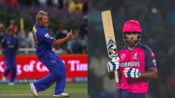 Shane Warne and Sanju Samson.