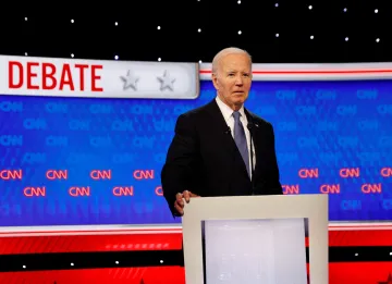 Joe Biden at the US Presidential Debate 2024.