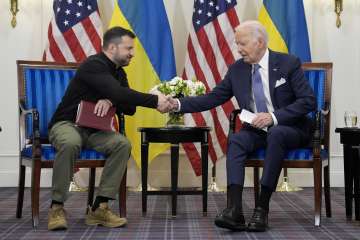 US President Joe Biden with his Ukrainian counterpart Volodymyr Zelenskyy