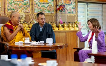 Dalai Lama meets US former House Speaker Nancy Pelosi in Dharamsala