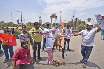People protest against NEET-UG paper leak case