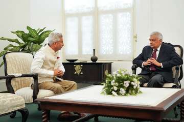 S Jaishankar meets Sri Lankan President Ranil Wickremesinghe in Colombo.