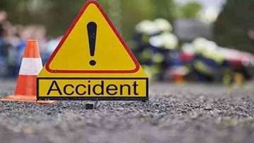 Gujarat news, Gujarat road accident, Two dead four injured car rams into roadside pipe in Junagadh, 