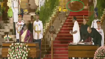 Mysterious animal resembling leopard seen in a video during oath-taking ceremony