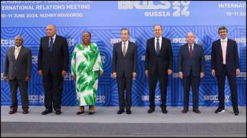 The representatives of BRICS Foreign Ministers' Meeting in Moscow, with diplomat Dammu Ravi (extreme left) representing EAM S Jaishankar