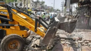 Bulldozers used for demolition