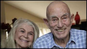 World War II veteran Harold Terens, 100, right, and Jeanne Swerlin, 96.