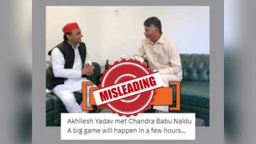 Screenshot of the social media post claiming that TDP chief Nara Chandrababu Naidu and SP chief Akhilesh Yadav met after the general election results are announced
