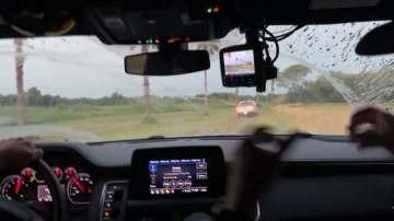 Texas state troopers in the vehicle chasing the suspected smuggler vehicle