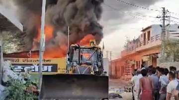 Fire at a junk warehouse in Barmer, Rajasthan