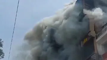 Smoke engulfs the hotel